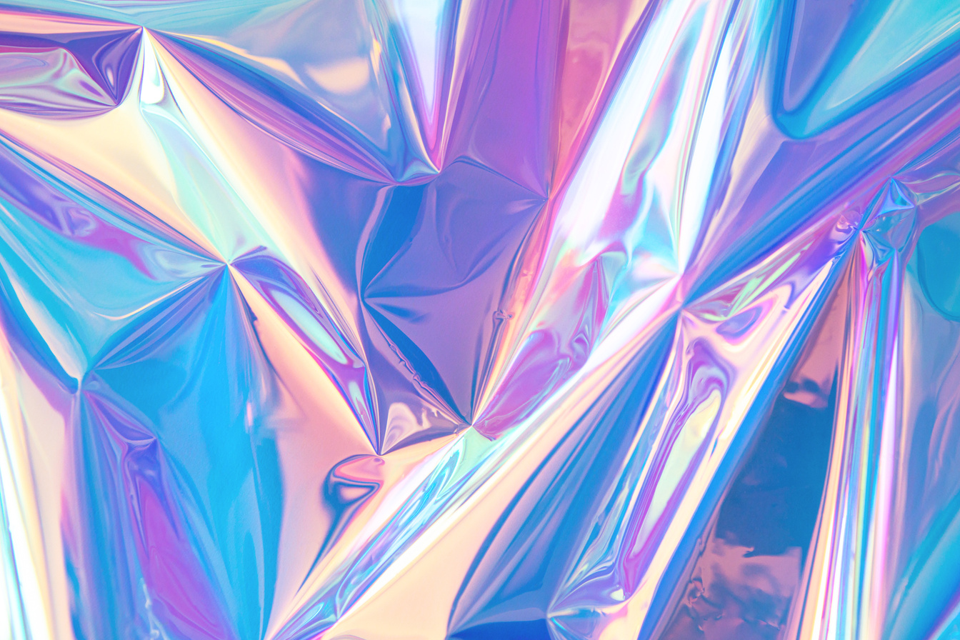 Pastel Colored Holographic Background in 80S Style